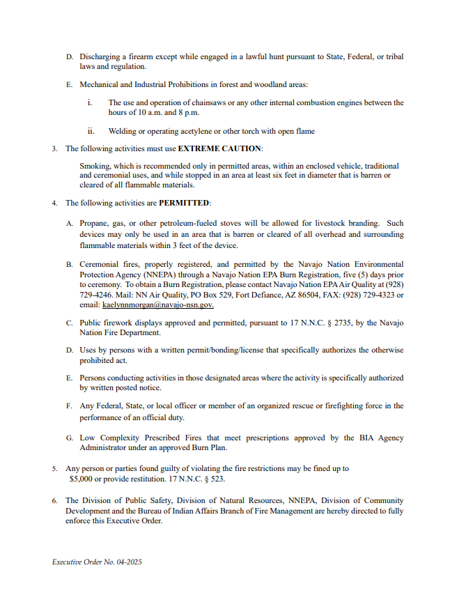 Fire Restriction Exec Order pg2